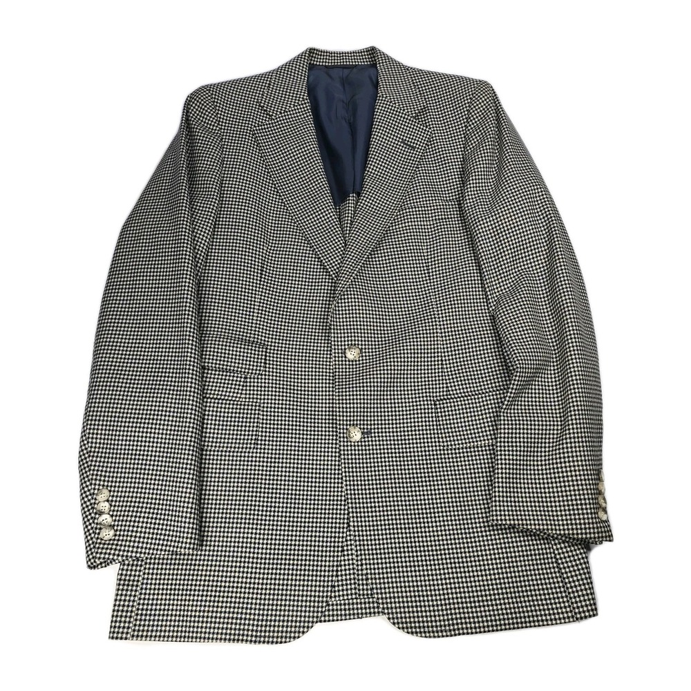 Chaps Ralph Lauren Brussells Blazer Suit Jacket Houndstooth Subtle Plaid 38